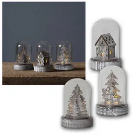 Star Trading LED Glasglocke Kupol 8,5 cm braun