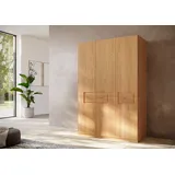 Kleiderschrank HOME AFFAIRE "Léopoldine aus Kernbuche, erhältlich in verschiedenen Breiten", kb, braun, B:152cm H:223cm T:62cm, Massivholz, Schränke, Massivholz-Kleiderschrank, im 50 cm Raster planbar