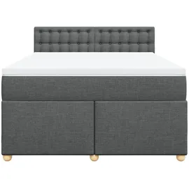 vidaXL Boxspringbett 160 x 200 cm Dunkelgrau