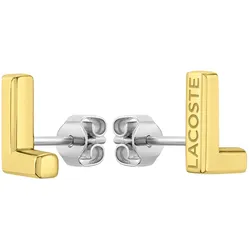 Paar Ohrstecker LACOSTE "Schmuck Edelstahl Ohrrschmuck Ohrringe FUNDAMENT", gold (gelbgoldfarben), Ohrringe, Damen, Edelstahl