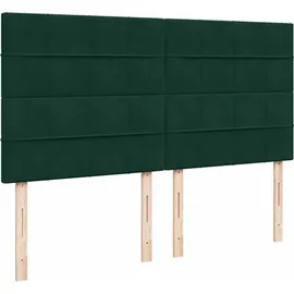vidaXL Boxspringbett 180 x 200 cm Dunkelgrün