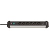 Premium-Alu-Line, 6-fach, 2x USB-A, 3m, silber/schwarz (1391030610)