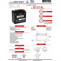 BS Battery YTX14L-BS 12,6 Ah