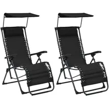 vidaXL Gartenliege Klappbare Liegestühle 60 x 60 x 25 cm Schwarz