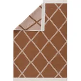 Pasha Home Teppich Läufer 160x230 cm Brüksel/Boho Teppich aus Baumwolle/Teppich für Wohnzimmer, Schlafzimmer, Küche, Bad, Kinderzimmer/Teppich Boho Style wendbar/Teppich Läufer braun-beige