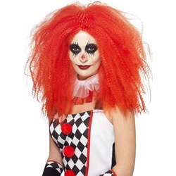 Smiffys Kostüm-Perücke Gekreppte Clownsperücke rot, Auf Zack: voluminöse Perücke für Clowns aller Couleur rot