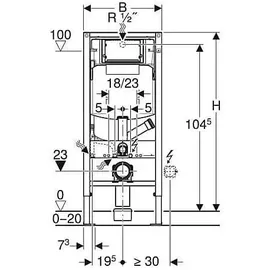 Geberit Duofix Element für Wand-WC 112cm, Sigma Unterputzspülkasten 12cm, Geruchsabsaugung Abluft