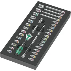 Wera 9720 Schaumstoffeinlage 8000 A Zyklop Knarre 1/4" Set 1, 37-teilig - 05150110001