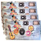 4X 1A PHOTO PORST Einwegkamera Edition Flower Power, Blumen und Schmetterling, mit Blitz, Batterien und Film (4er Pack, je 27 Aufnahmen)