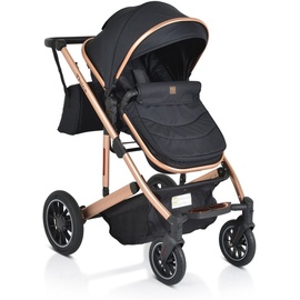 Moni Kombikinderwagen 2 in 1 Thira Babywanne, umbaubar, Sportsitz, Fußabdeckung schwarz