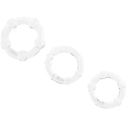 Strukturiertes Penisring-Set, 3 Teile, 2 - 5 cm, transparent