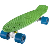 Ridge Skateboard 55 cm Mini Cruiser Retro Stil In M Rollen Komplett U Fertig Montiert Grün Blau,
