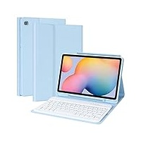 Tastatur Hülle für Samsung Galaxy Tab S6 Lite 10.4 2024/2022/2020 (Model: SM-P620/P625/P610/P613/P615/P619), Keyboard Case mit Stifthalter und Magnetisch Abnehmbarer Deutscher Tastatur