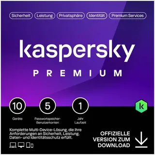Kaspersky Lab Kaspersky Premium 2025 10 Geräte / 1 Jahr ESD