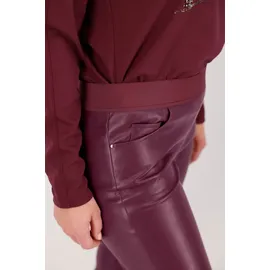 Monari Straight-Fit Hose im Leder-Look Rot 38