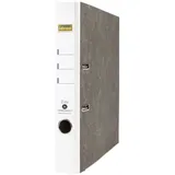 IDENA 303071 - Ordner für DIN A4, 5 cm schmal, Wolkenmarmor, weiß, 1 Stück