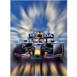 Artland Wandbild »Max Verstappen - Weltmeister der Formel1«, Auto, (1 St.), als Alubild, Outdoorbild, Leinwandbild, Poster, Wandaufkleber Artland Farbe Bild(er): blau