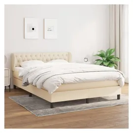 vidaXL Boxspringbett 140 x 200 cm Creme