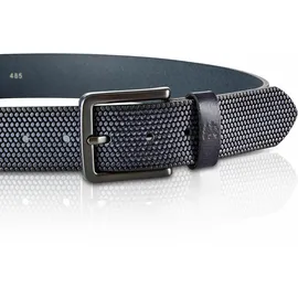 Lerros Gürtel *Lewis* aus geprägtem Büffelleder - Navy - 90