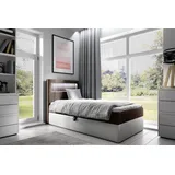 Fun Möbel Boxbett Fabian 90 x 200 cm Holz hochglänzend braun/weiß