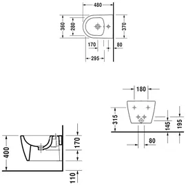 Duravit ME by Starck Bidet Compact, 229015AA00, Compact