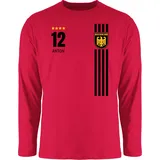 Langarmshirt Herren Langarm Shirt - 2026 Fussball WM Fanartikel - Deutschland Germany Trikot Style - XL - Rot - em 2024 Bekleidung fußball deutsche Tshirt fußball. dutschland Fussball-wm - XL