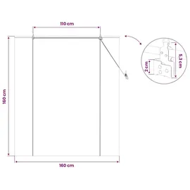 vidaXL Bambusrollo 160 x 160 cm Braun