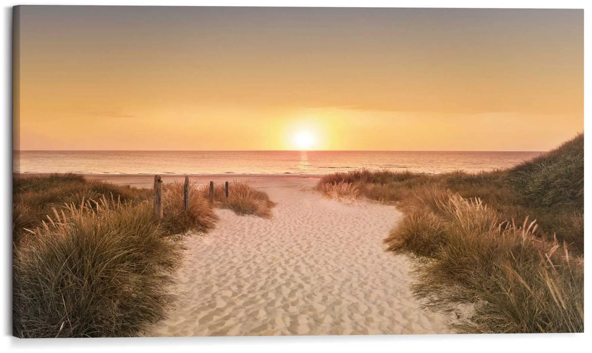 Kunstdruck REINDERS "Sonnenuntergang" Bilder Gr. B/H/T: 118 cm x 70 cm x 2 cm, orange Kunstdrucke