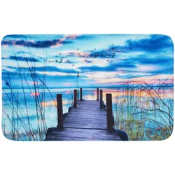 Schaum-Badematte SANILO "Sunset", blau, H:15mm, Badematten, Badematte, super weich, kräftige Farben, rutschhemmend, waschbar