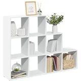 vidaXL Raumteiler-Bücherregal 3 Stufen Weiß 137,5x29x103,5 cm