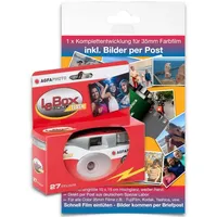 AgfaPhoto LeBox 400 27 Blitz/Flash Einwegkamera mit Komplettentwicklung für bis zu 27 Color Bilder per Briefpost, FPP36SUC