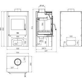 HS Flamingo Kaminofen ESPO III grau