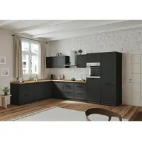 Held Möbel Winkelküche Padua Typ 2  (B x T: 420 x 240 cm, Grau, Mit Elektrogeräten, Cerankochfeld)