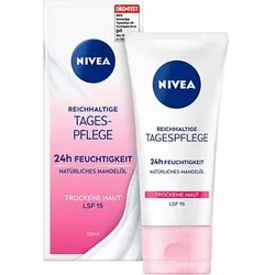 NIVEA 24h FEUCHTIGKEIT LSF 15 REICHHALTIGE Gesichtscreme 50,0 ml