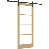 vidaXL Schiebetür Braun 83 x 202 cm Holz und Metall
