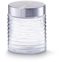 Zeller Vorratsglas "gerillt", 650 ml, Edelstahldeckel, Ø10,5 x 12,5 cm