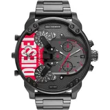 Diesel Herrenuhr Mr. Daddy 2.0, Chronographenwerk, 57 mm, schwarzes Edelstahlgehäuse mit Edelstahlarmband, DZ7463
