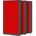 3er Set Stahlschrank Werkzeugschrank Stahlblech Pulverbeschichtet Flügeltürschrank cm x cm x cm anthrazit/rot