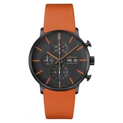 Junghans Herren Armbanduhr 027/4370.00 FORM A Chronoscope Automatik orange