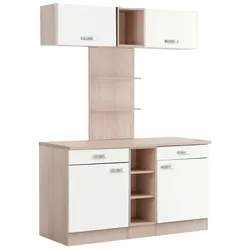 Buffet OPTIFIT "Faro", weiß (weiß matt), B:150cm H:206,6cm T:60cm, Schränke, mit Metallgriffen, Breite 150 cm