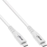 InLine USB4 Kabel, USB-C Stecker/Stecker, PD 240W 8K60Hz, TPE, weiß, 1,5m