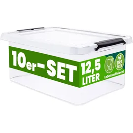DEUBA Aufbewahrungsbox 29 x 17 x 39 cm 10-tlg. transparent