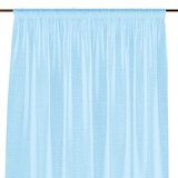 AmeliaHome Gardine 140x250 cm 1 St. Vorhang halbtransparent Kräuselband Hellblau Lunare