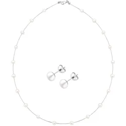 Elli Elli Schmuckset Schmuck Set Süßwasserzuchtperle 925 Sterling Silber Schmuck-Set   Damen 