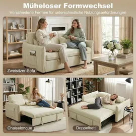 Homcom Schlafcouch Polyester 2-Sitzer Beige