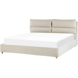 Beliani Polsterbett Beige Textil, 180x200 cm