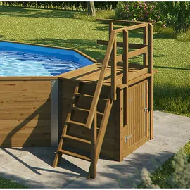 Weka Massivholzpool 593 B Set 476 x 376 x 116 cm inkl. Sandfilteranlage