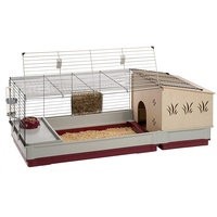 Ferplast - Meerschweinchen Käfig - Hasenkäfig - Kaninchenkäfig - Häuschen und Zubehör Inklusive - Viel Platz für Kaninchen - Öffnenden & Modular - 142 x 60 x h 50 cm - Krolik, 140 Plus