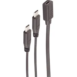 ShiverPeaks -BASIC-S--Adapter, USB 2.0 Adapter, C Buchse auf 2x C Stecker, Y-Kabel, 0,3 m USB 2.0), USB Kabel