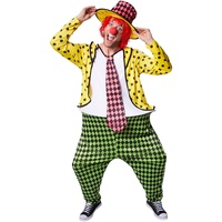 dressforfun Herrenkostüm Clown | Kostüm + Clown-Nase und Hut | Clown-Kostüm Fasching (XXL | Nr. 300791)